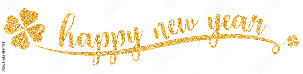 Frohes neues Jahr Glitzer gold Vektor isoliert Frohes neues Jahr Glitzer gold Vektor isoliert