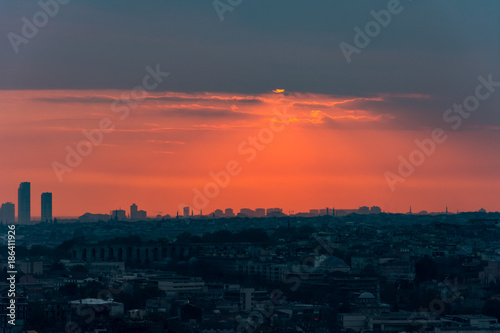 Istanbul cityscape at sunset © MuamerO