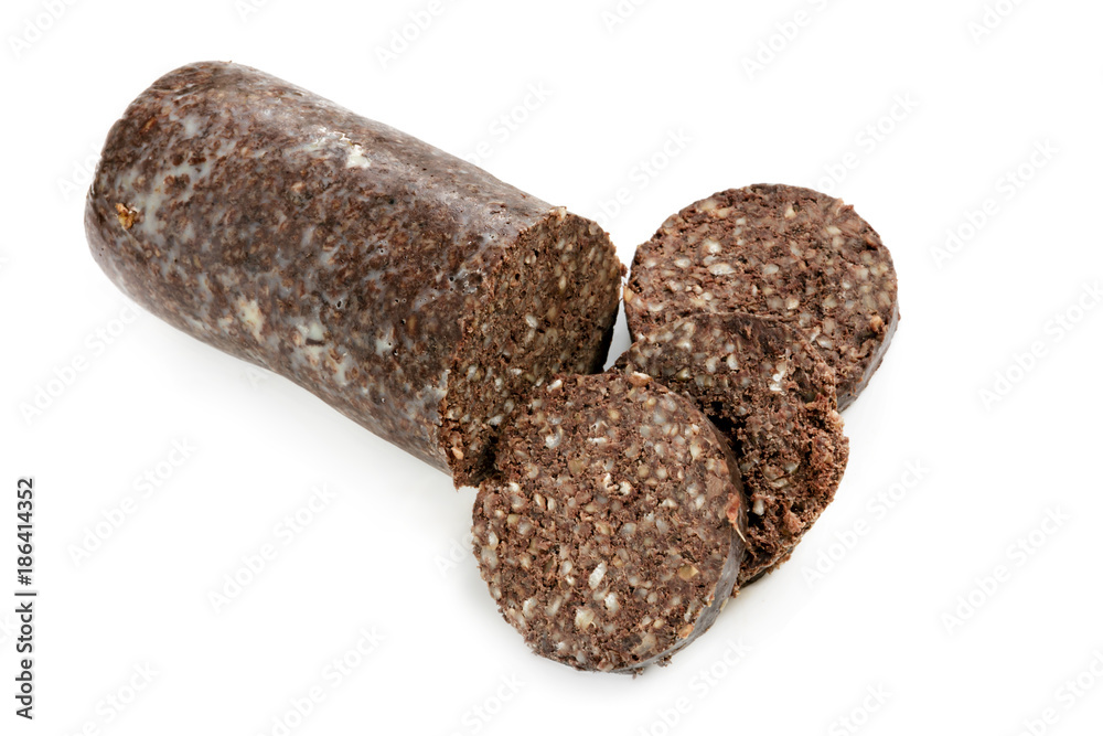 Black Pudding Isolated on White Black Pudding Isolated on White