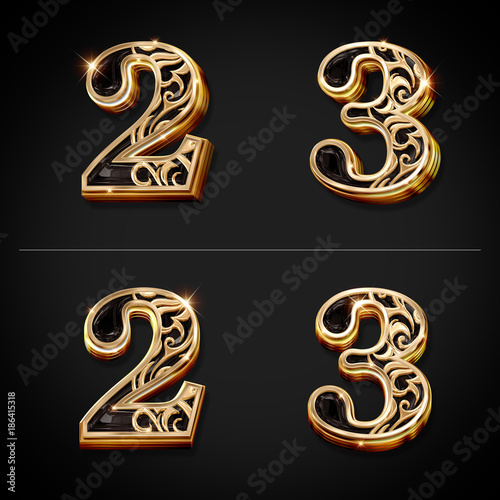 3Dテキスト-数字-2・3