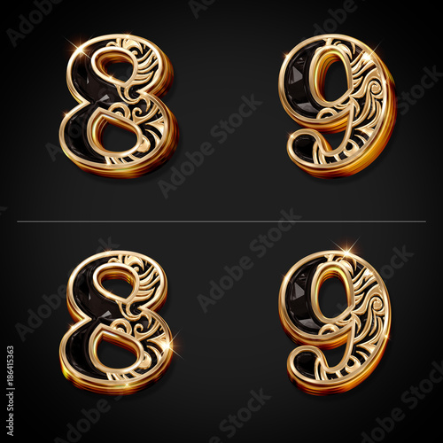 3dテキスト 数字 8 9 Stock イラスト Adobe Stock