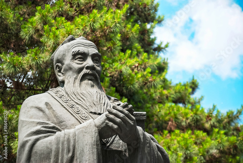 Statue of Confucius, located in Harbin, Heilongjiang, China. photo