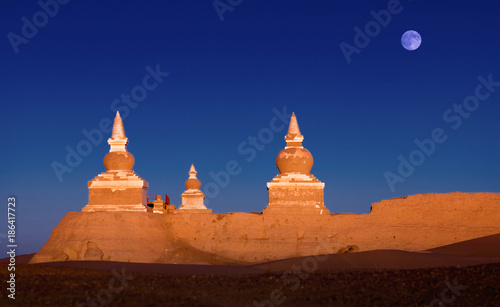 The scenery of desert in Inner Mongolia, China