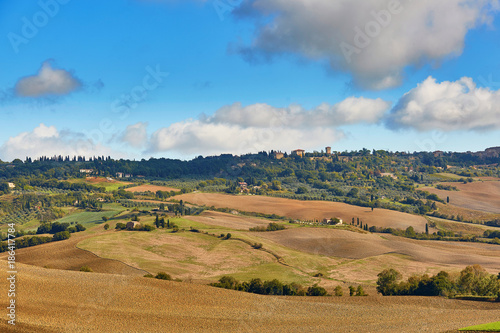 Landscape of San Quirico d'Orcia, Tuscany, Italy