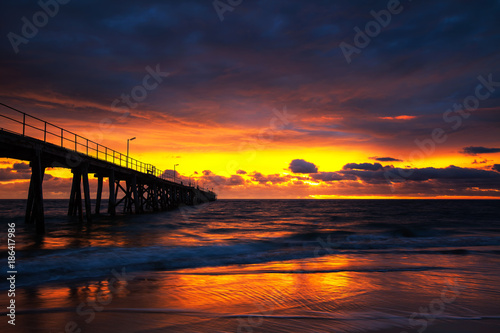 A dramatic sunset at Port Noarlunga Beach © Darryl