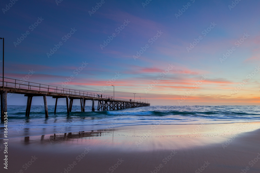 A sunset at Port Noarlunga Beach in South Australia