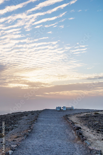 Vertical photo magic colorful sunrise in holy land judean desert in Israel