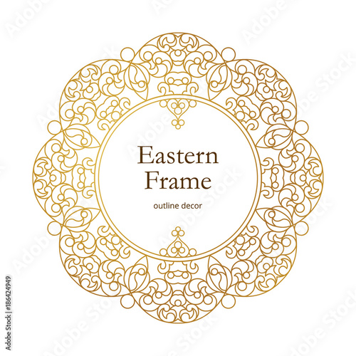 Vector vintage frame in Eastern style.