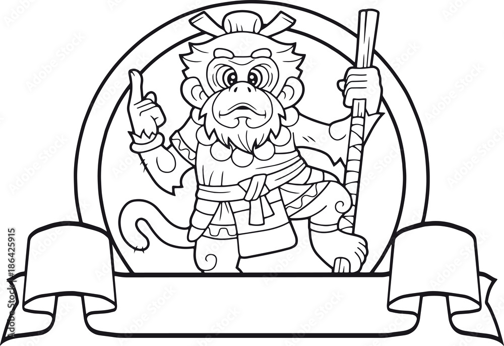 cartoon monkey king, funny illustration Stock Vector | Adobe Stock
