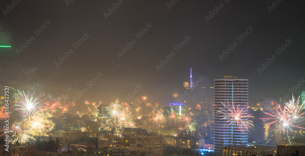 Fototapeta premium New Year in Tbilisi, Georgia