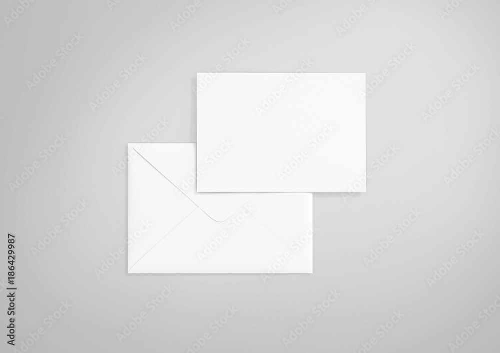 White blank envelope mockup and blank letterhead presentation template. Full Isolated. White blank envelope mockup and blank letterhead presentation template. Full Isolated.