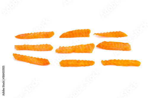 Carrots sliced isolated on white background