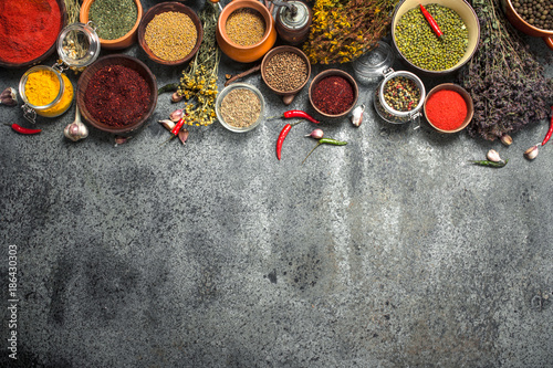 Various spicy spices and herbs.