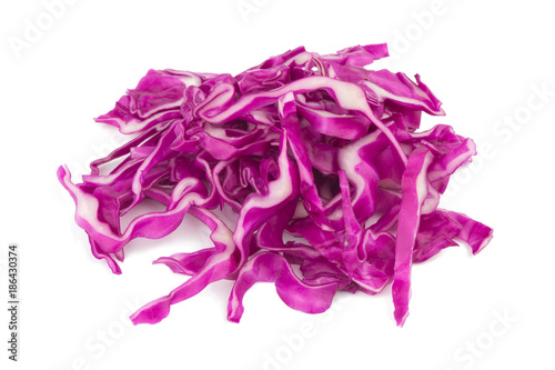 Purple Cabbage slice isolated on white background