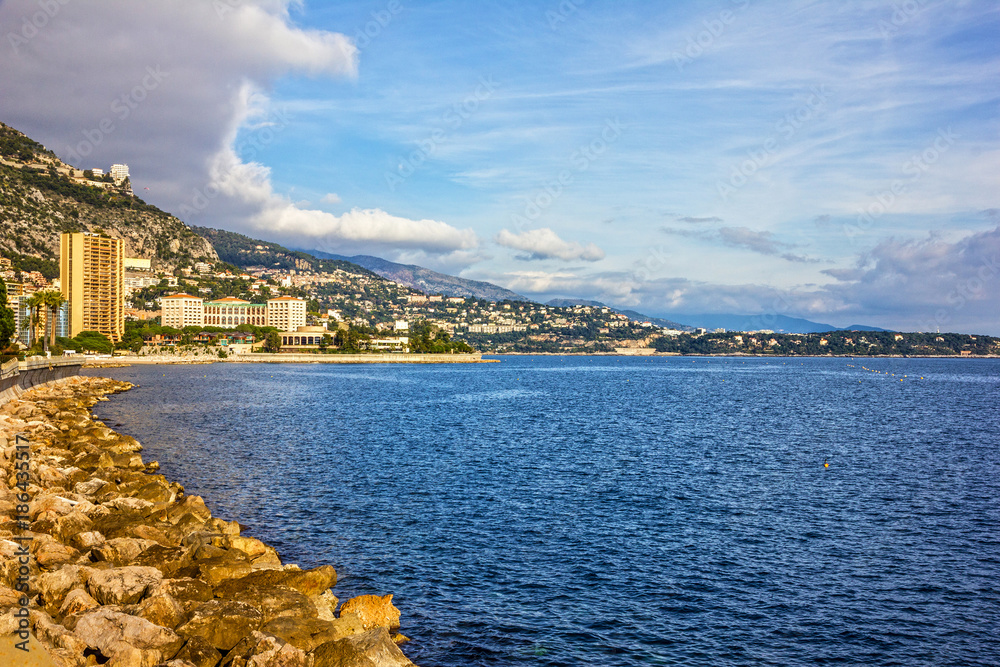 Monaco and Monte Carlo principality seafront.
