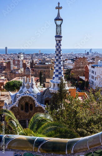 Barcelona architecture, Spain. Park Guell, Gaudi