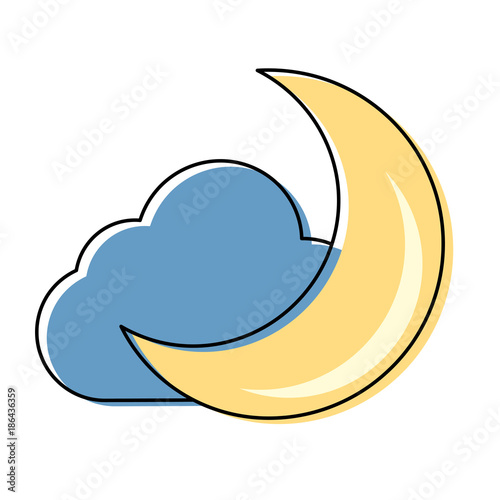 Moon and cloud cartoon