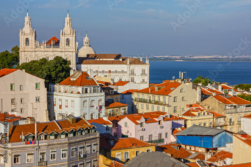 Lisbon panoramic view, Portugal. Monastery Saint Vicente de Fora