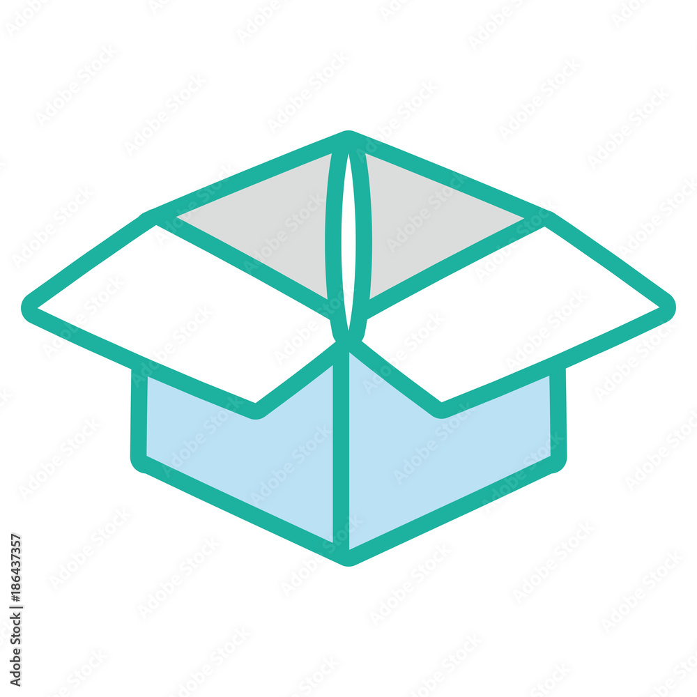 Delivery box open cartoon