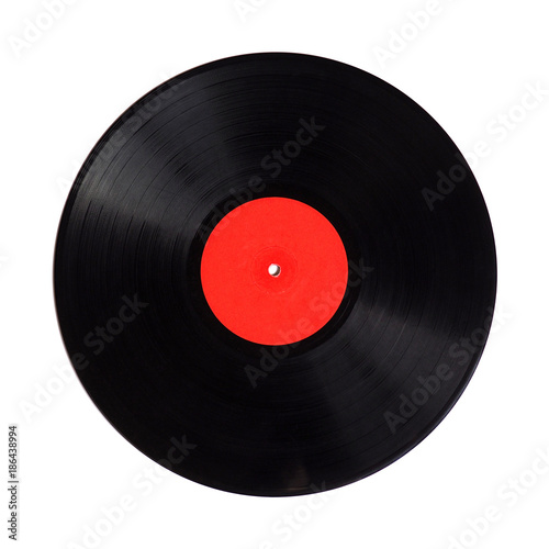 vinyl record detail with copy space isolated over white