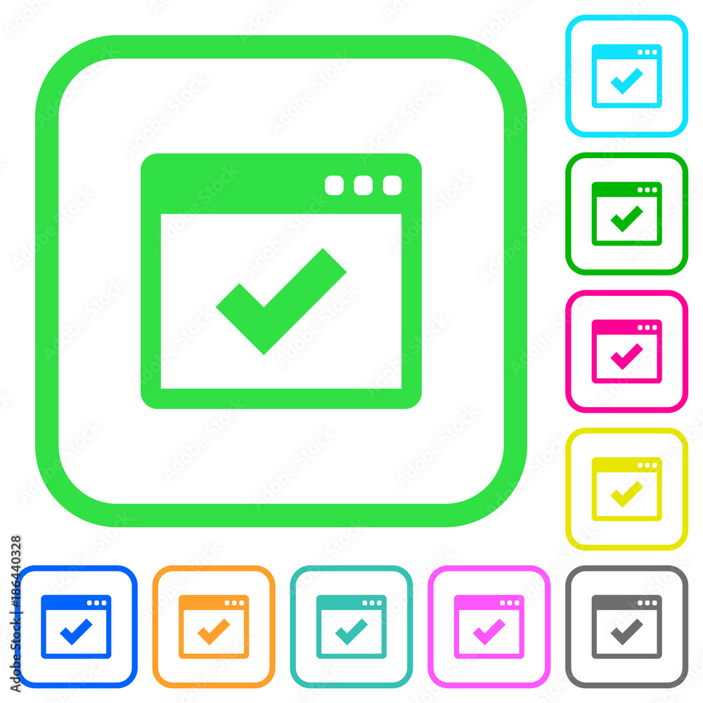 Application ok vivid colored flat icons Application ok vivid colored flat icons