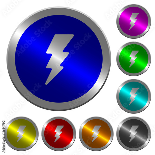 Lightning luminous coin-like round color buttons