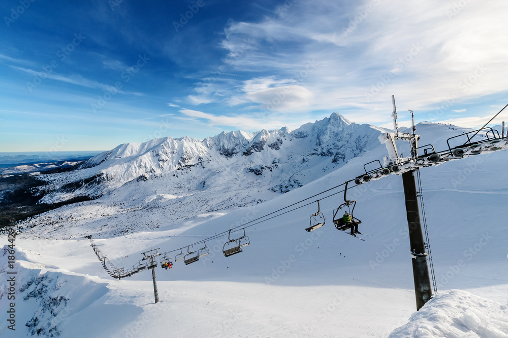 Ski lift in Kasprowy Wierch in Tatra mountains Ski lift in Kasprowy Wierch in Tatra mountains