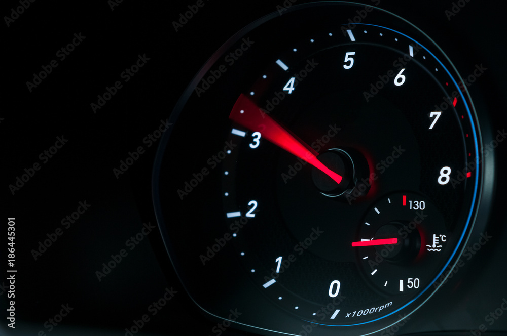 Revolutions per minute. Car tachometer