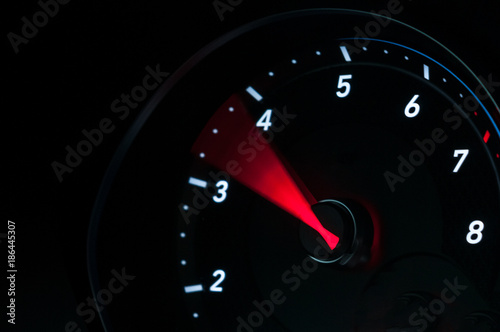 Car tachometer when accelerating