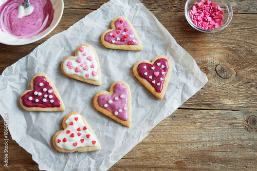 Fototapeta Naklejka Na Ścianę i Meble -  Heart shaped cookies