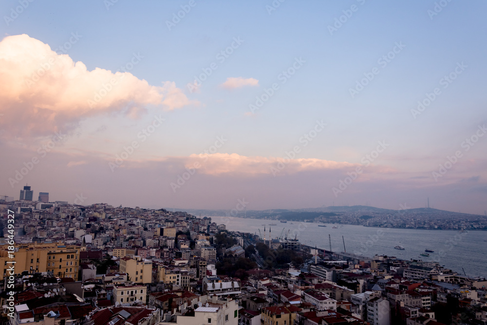 view to the urban part of the Istanbul city