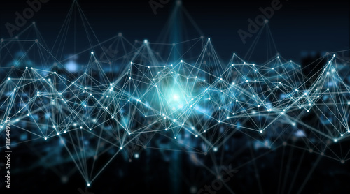 Connections system and datas exchanges 3D rendering