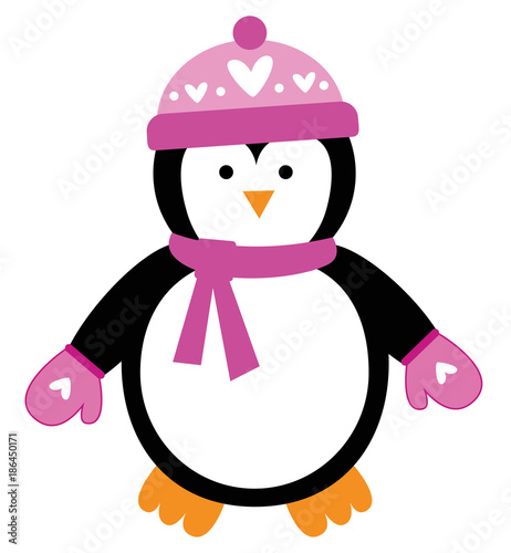 Valentines Day Penguin with Mittens