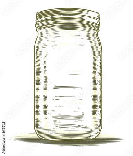 Woodcut Mason Jar