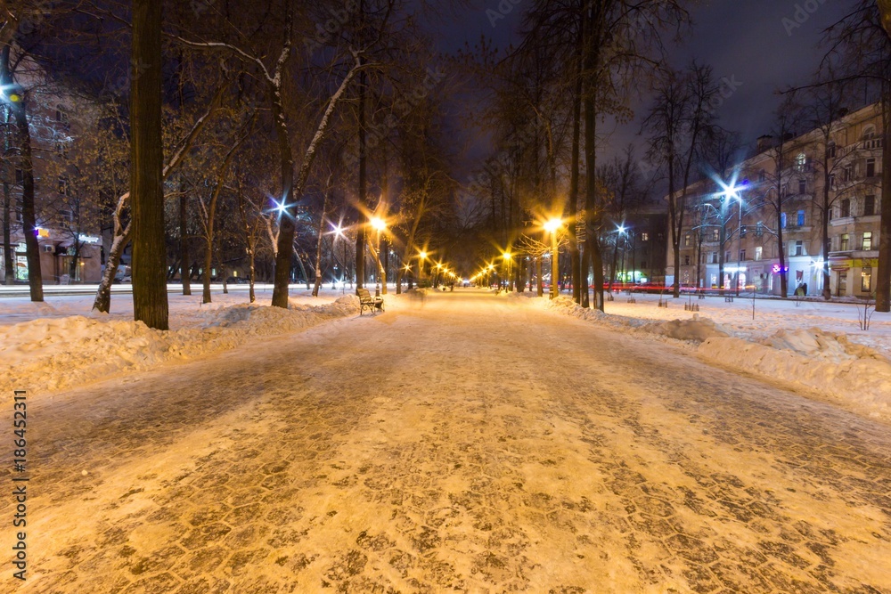 night panorama of the city of Perm
