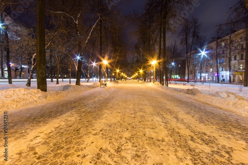 night panorama of the city of Perm