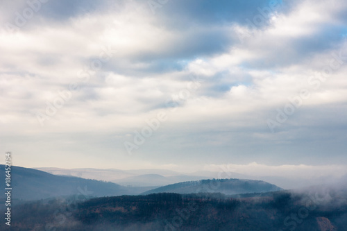 Foggy mountains landscape