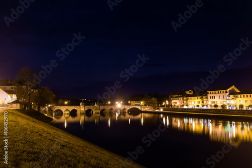 Medieval Town Pisek at the Night, Czech Republic