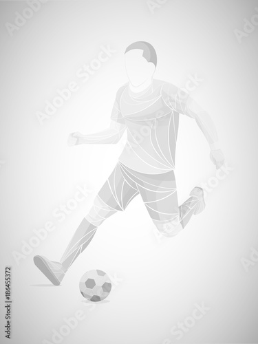 Fototapeta Naklejka Na Ścianę i Meble -  Stylized, geometric soccer player