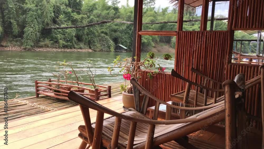 Raft Resort on the River Kwai in Thailand Raft Resort on the River Kwai in Thailand