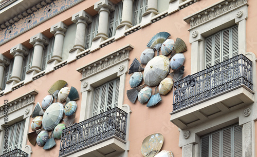 Catalan modernisme: facade of the Umbrella House, Barcelona