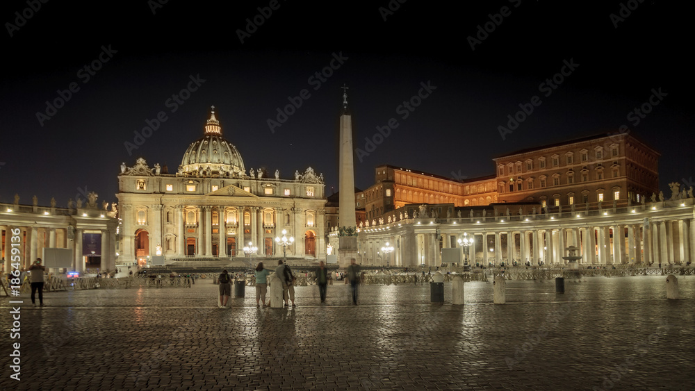 St. Peter's Square and Basilica in Vatican City, Rome, Italy