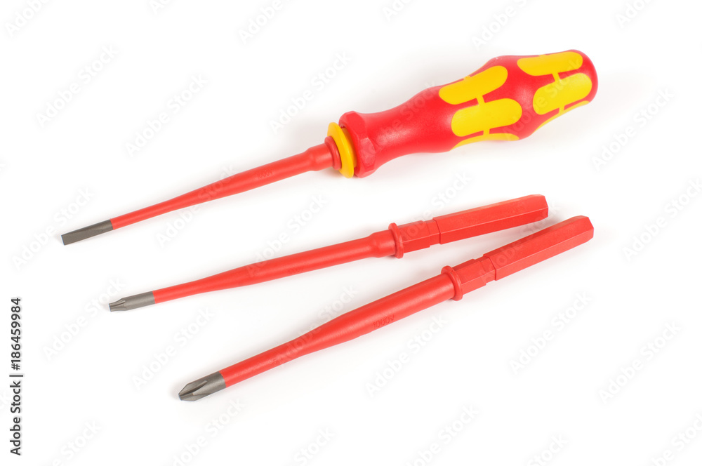 Screwdriver close up isolated on the white background Screwdriver close up isolated on the white background