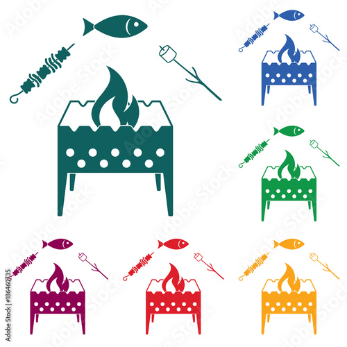 Grilled fish, zephyr and  kebab icon