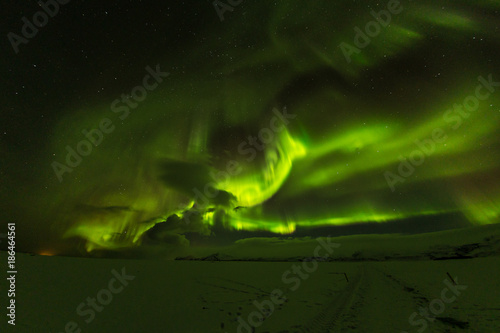 Fototapeta Naklejka Na Ścianę i Meble -  Aurora borealis, northern lights in Iceland during winter.