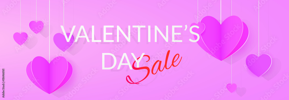 St. Valentines day sale poster banner design