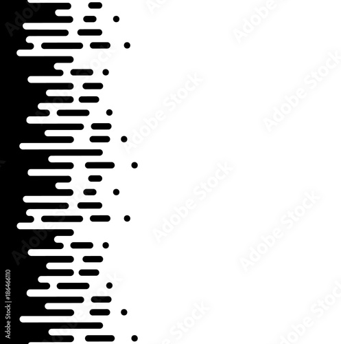 Vector Halftone Transition Abstract Wallpaper Pattern. Seamless Black And White Irregular Rounded Lines Background for modern flat web site design