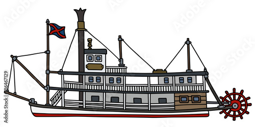 The classic steam paddle riverboat
