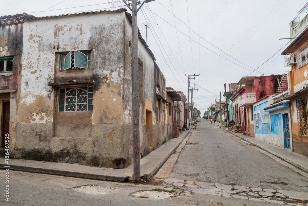 MATANZAS, CUBA - FEB 16, 2016: View of streets in the center of Matanzas, Cuba