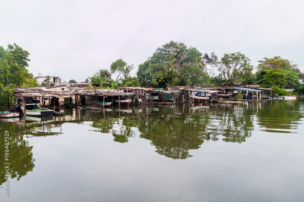 Small boats at Yumuri river in Matanzas, Cuba Small boats at Yumuri river in Matanzas, Cuba